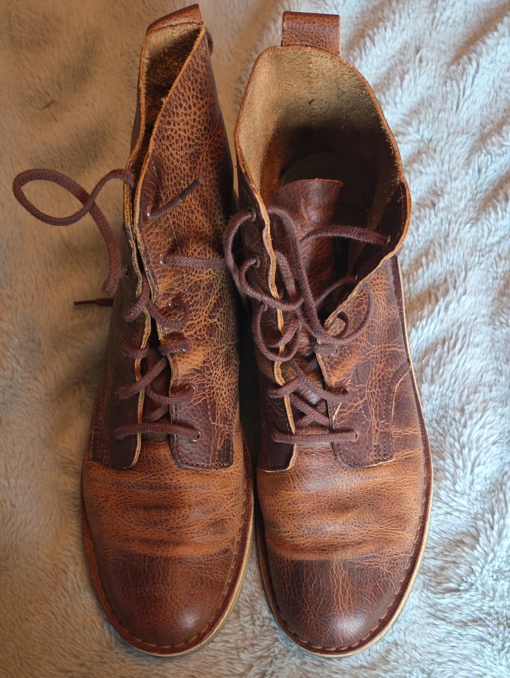 Men's Clarks Desert Mali Brown Leather Lace-Up Boots